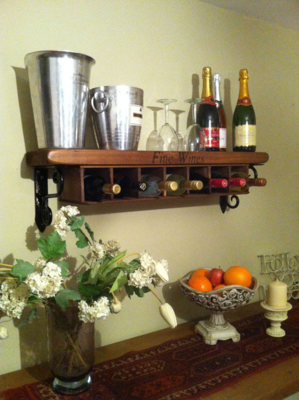 NEW Wine Rack Shelf Wall Mounted Free Standing rustic style
